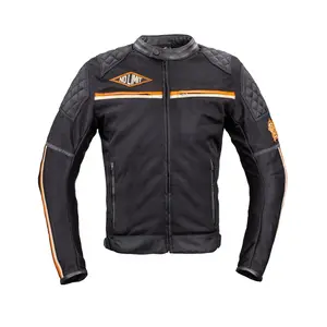 Letní moto bunda W-TEC 2Stripe černo-béžovo-oranžová S