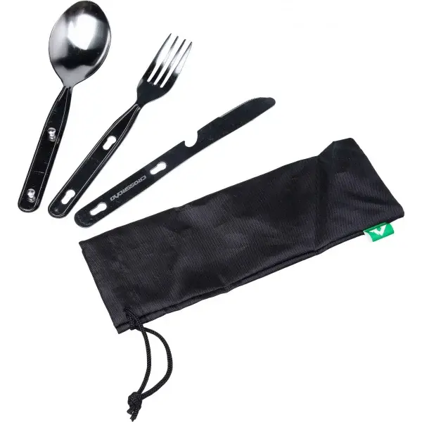 Crossroad COMBO Cestovný príbor, čierna, veľkosť