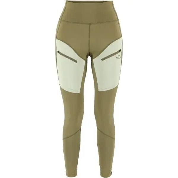 KARI TRAA ANE HIKING TIGHTS Dámske legíny, khaki, veľkosť