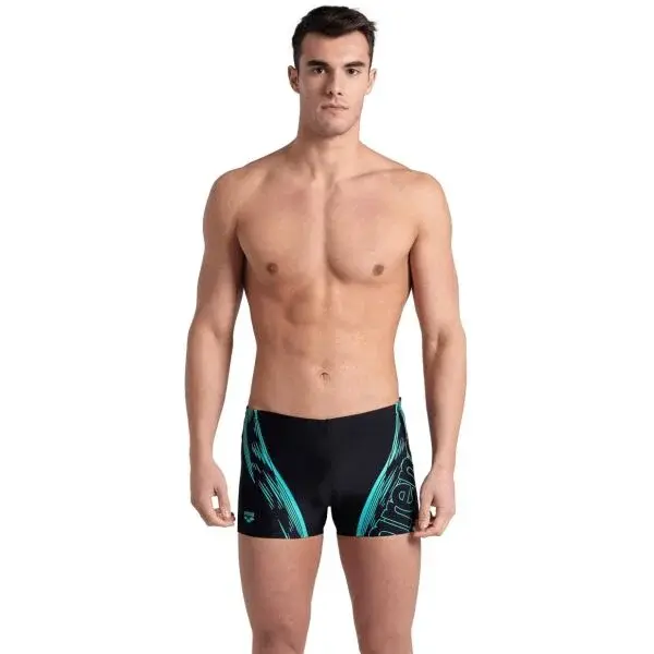 Arena SWIM SHORT GRAPHIC Pánske nohavičkové plavky, čierna, veľkosť