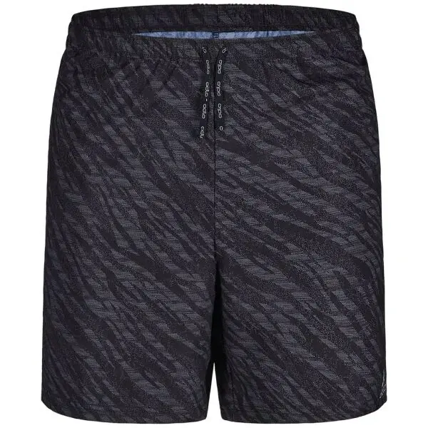 Odlo SHORT ESSENTIAL PRINT Pánske bežecké šortky, čierna, veľkosť