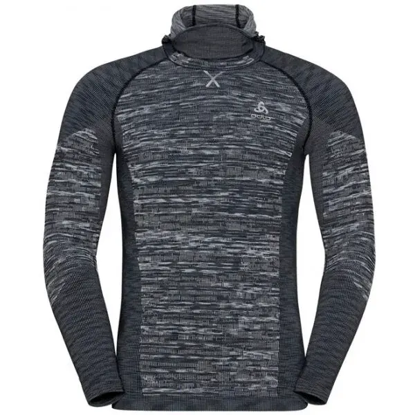 Odlo BL TOP WITH FACEMASK L/S BLACKCOMB ECO Pánske tričko s integrovanou kuklou, tmavo sivá, veľkosť XXL