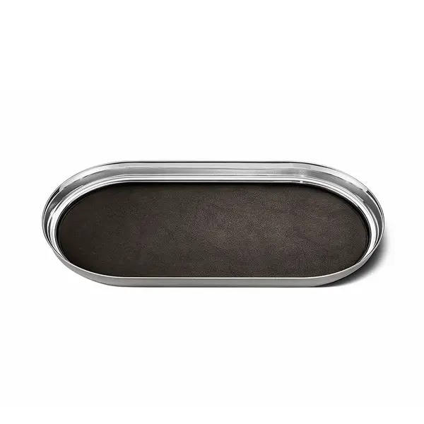 Podnos Manhattan, 35 cm, nerez/koža - Georg Jensen