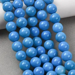 Baking Paint Natural Agate Beads Strands