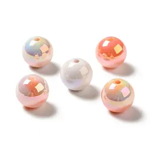UV Plating Opaque Rainbow Iridescent Acrylic Beads