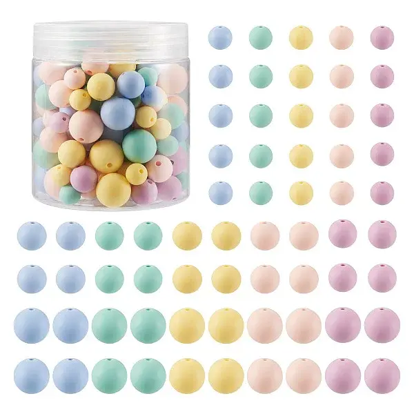 150Pcs 15 Styles Silicone Beads