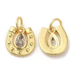 Rack Plating Brass with Cubic Zirconia Pendants