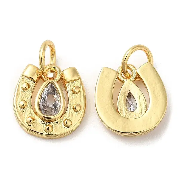 Rack Plating Brass with Cubic Zirconia Pendants