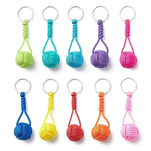 Braided Ball Rope Polyester Keychains