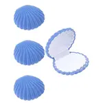 4Pcs Shell Shaped Velvet Jewelry Storage Boxes