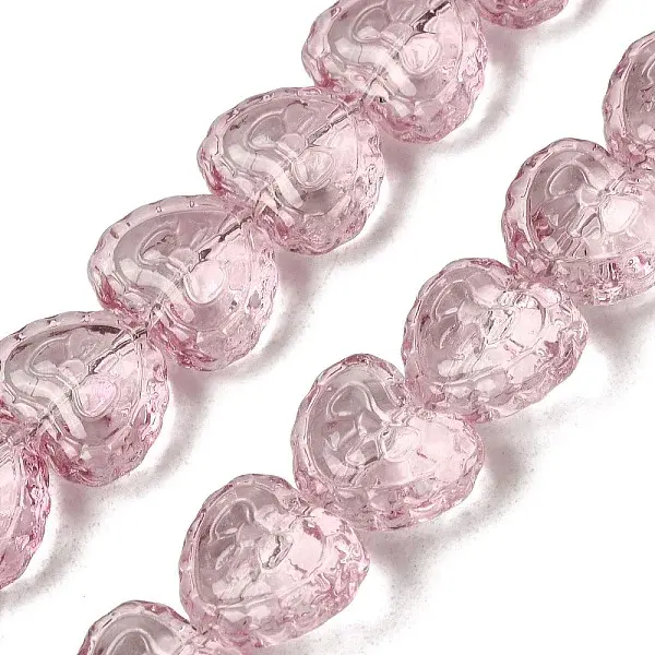 Baking Paint Transparent Glass Beads Strands