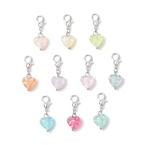Transparent Resin Heart Pendants Decorations