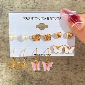 Alloy & Plastic Pearl Earring Sets