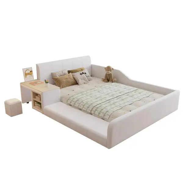 CHICFURN DĚTSKÁ POSTEL 140/200 cm v bílé barvě se stolem, stoličkou a policí
