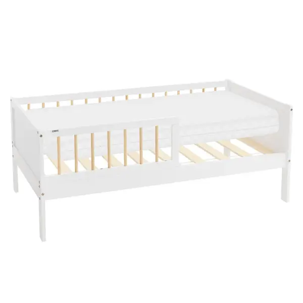 ML-DESIGN DĚTSKÁ POSTEL s matrací 70x140 cm bílá/přírodní
