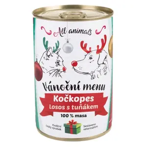 ALL ANIMALS Kočkopes Vánoční menu losos s tuňákem 400 g