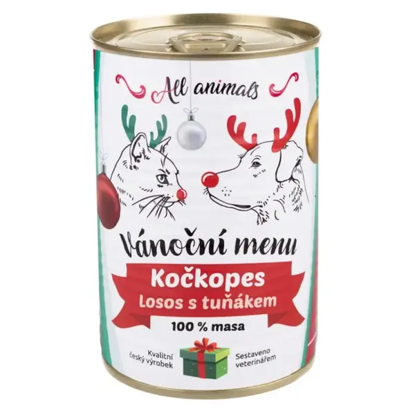 ALL ANIMALS Kočkopes Vánoční menu losos s tuňákem 400 g
