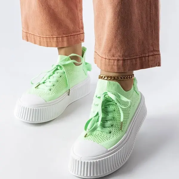 Gemre Green Sneakers with Elastic Upper Jardine