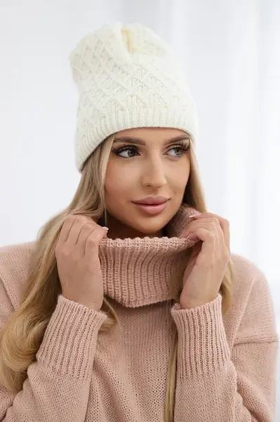 marka niezdefiniowana Fleecová čepice K204 ecru