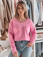 Růžová oversize halenka s motýlem