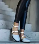 Gemre Josiane blue buckle ballet flats