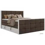 MKS POSTEL BOXSPRING ALVIT KING DUO 140/200 - Hnědá Samet - Topper T25 - H4