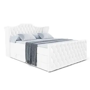 ALTDECOR POSTEL boxspring VILA-Z KING – 160x200 – H3/H4 – vysoce lesklá bílá