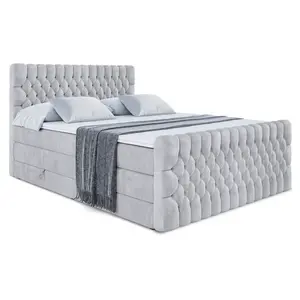 ALTDECOR POSTEL boxspring SERENE-Z KING – 160 x 200 – H3/H4 – světle šedá