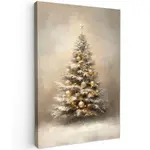 MuchoWow OBRAZ NA PLÁTNĚ Vánoce - Vánoční stromek - Sníh - Umění 80x120 cm
