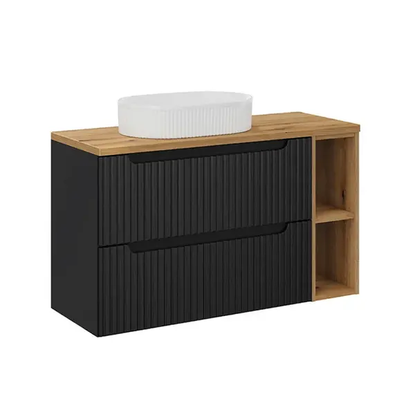 Petits-meubles UMYVADLO 100.4cm Riva Černá a dřevěná