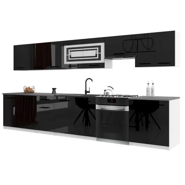 B BELINI GROUP KUCHYŇSKÁ LINKA Italia 3 320 cm, s pracovními deskami, Černá