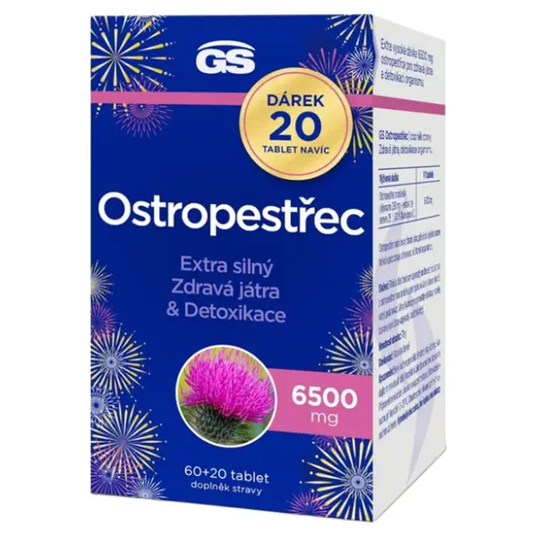 GS Ostropestřec 6500 mg 60+20 tablet NAVÍC
