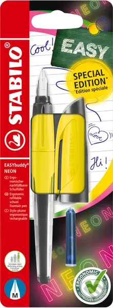 Plniace pero so štandardným hrotom M - STABILO EASYbuddy NEON neonová žltá