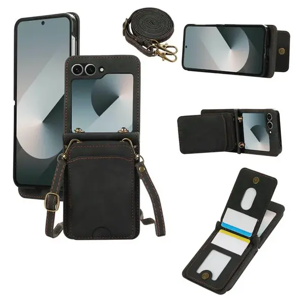 Crossbody obal, Samsung Galaxy Z Flip 6, černý
