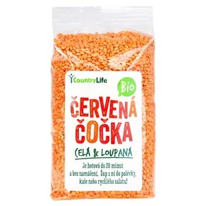 COUNTRY LIFE Čočka červená celá loupaná BIO 500 g