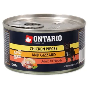 ONTARIO Konzerva kuřecí kousky a žaludky 200 g
