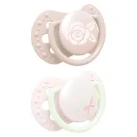 LOVI Dudlík silikonový symetrický dynamický baby shower růžový 2 kusy