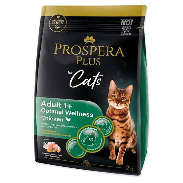 PROSPERA PLUS Adult 1+ Chicken Optimal Wellness krmivo pro kočky, Hmotnost balení (g): 2 kg
