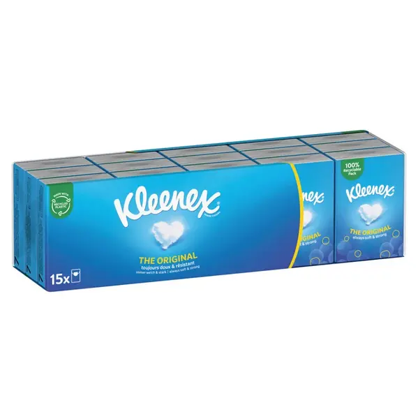 KLEENEX Papírové kapesníky 4-vrstvé Original Mini 15 x 7 kusů