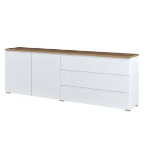 Komoda 2D3S Modo 28 200 cm dub mauvella/bílá