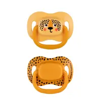 Set symetrických silikonových dudlíků BabiesBoo 0-6m 2ks oranžový