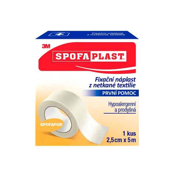3M Spofaplast 732 Fixační náplast z netkané textilie 2,5 cm x 5 m 1 ks