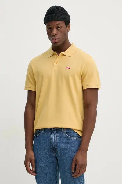 Bavlněné polo tričko Levi's žlutá barva