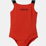 Jednodílné dětské plavky Calvin Klein Jeans červená barva, KY0KY00098