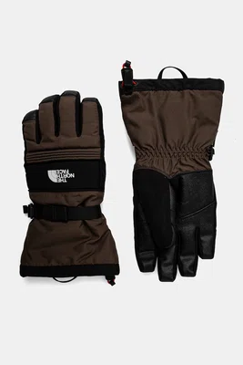Lyžařské rukavice The North Face Montana hnědá barva, NF0A89QG1OI1
