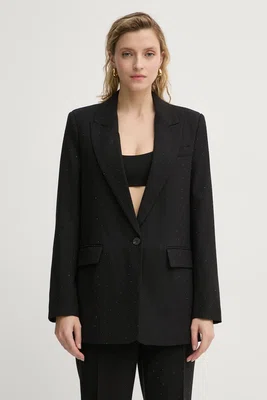 Blazer s příměsí vlny Bruuns Bazaar černá barva, BBW4206