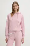 Mikina Guess SOFIA dámská, růžová barva, s kapucí, hladká, O5RQ02 KCO31