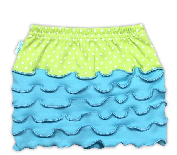 nicol Suknička KVĚTINKA - sv. modrá/zelená puntík, vel. 74