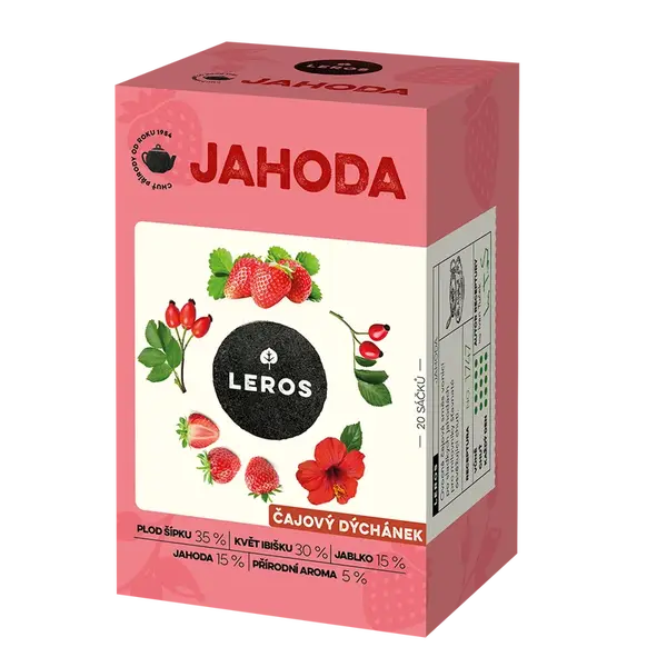 Leros Čajový dýchánek Jahoda 20x2 g