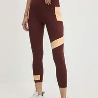 Sportovní legíny Rip Curl Revival dámské, vínová barva, vzorované